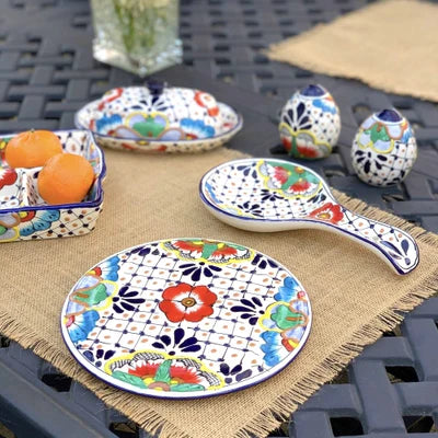 Encantada Handmade Pottery Spoon Rest, Dots & Flowers | Encantada Repose-cuillère en poterie artisanale, Dots & Flowers