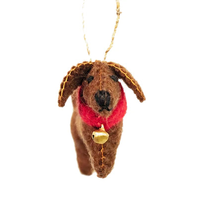Dachshund Dog Felt Ornament | Ornement en feutre en forme de teckel