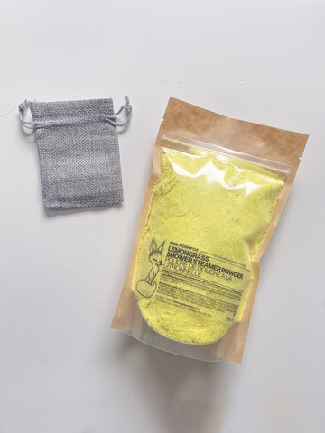 Lemongrass Shower Steamer Powder with Linen Bag