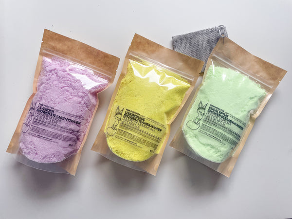Lemongrass Shower Steamer Powder with Linen Bag