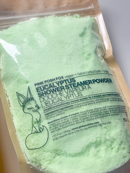 Eucalyptus Shower Steamer Powder with Linen Bag