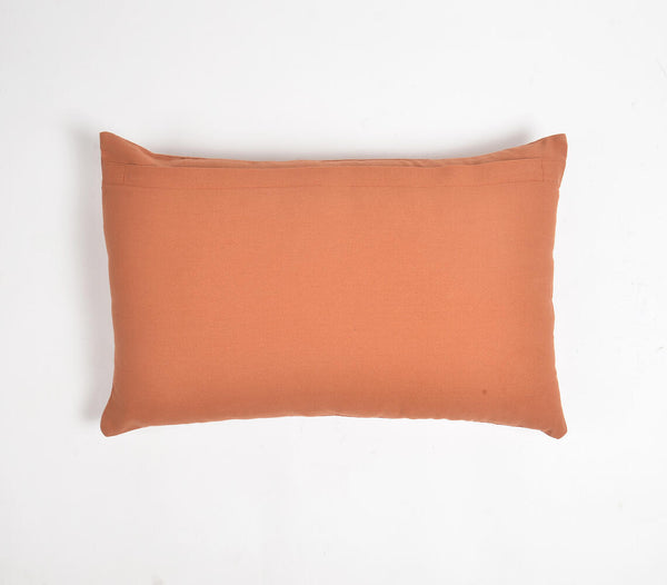 Tribal monochrome cotton lumbar cushion | Coussin lombaire en coton tribal monochrome