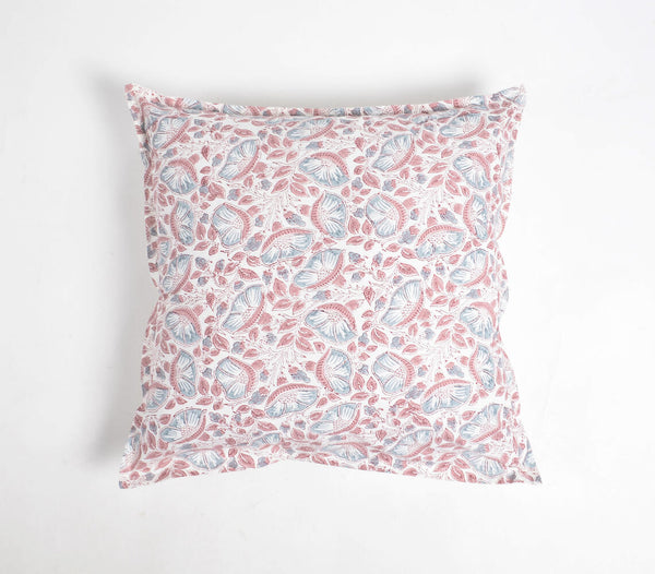 Pastel floral block printed cushion | Coussin imprimé floral pastel