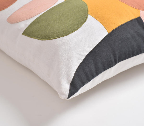 Embroidered patchwork cushion | Coussin patchwork brodé