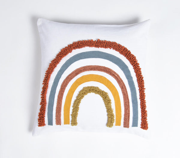 Abstract rainbow cushion | Coussin arc-en-ciel abstrait
