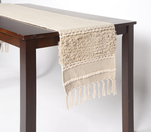 Handwoven cotton table runner | Chemin de table en coton tissé à la main