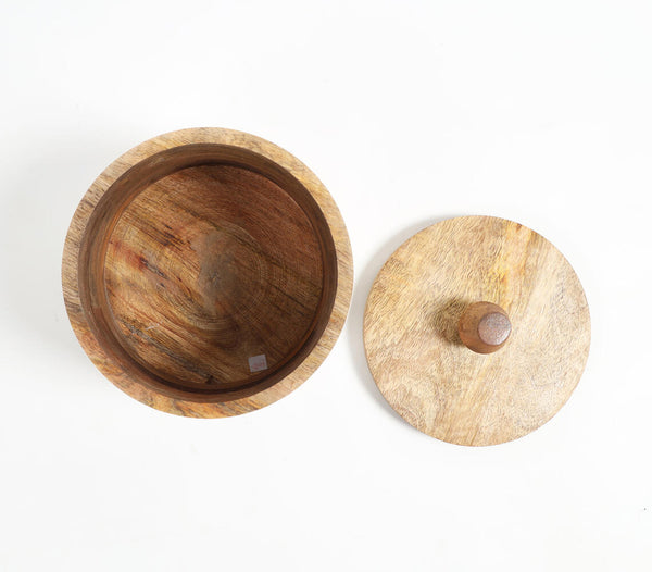 Enamelled wood botanical canister with classic lid | Boîte botanique en bois émaillé avec couvercle classique