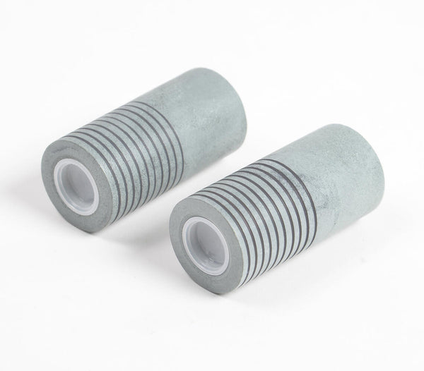 Turned grey stone salt & pepper shakers | Salière et poivrière en pierre grise tournée