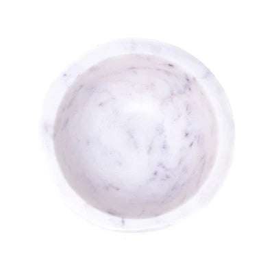 Handmade Marble Bowl, White | Bol en marbre fait main, blanc