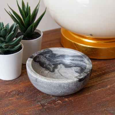Handmade Marble Bowl, Grey | Bol en marbre fait main, gris
