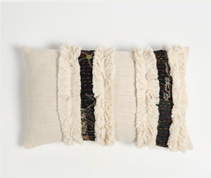 Handwoven Cotton Shaggy Cushion Cover | Housse de coussin Shaggy en coton tissé à la main