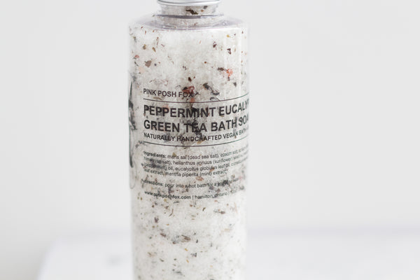 Peppermint Eucalyptus Green Tea Bath Soak - Pink Posh Fox